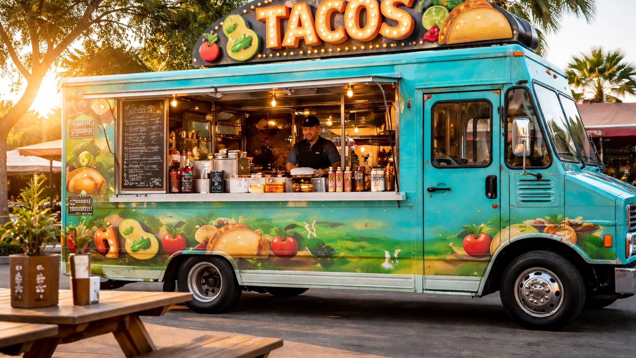 Gourmet taco food truck catering a corporate event in Abanda, Alabama.